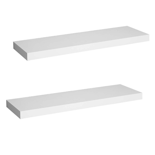 Rootz Wandregal Wandboard Bücherregal - Væghylde - Flydende opbevaring - Bogdisplay - Vægkant - Hængende organisering - Moderne reoler - Hvid - 80x22,