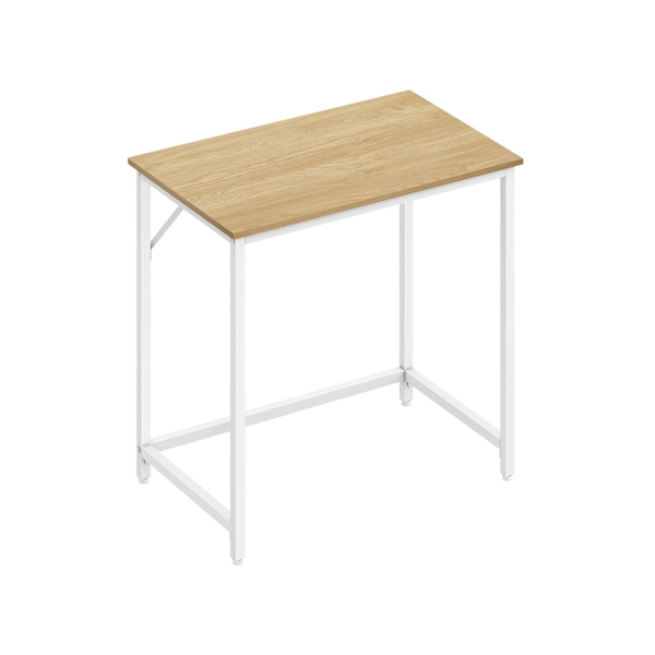 Rootz Study Desk - Laptopbord - Kontorarbejdsstation - Spånplader og stål - 50 cm x 80 cm x 76 cm - Naturel eg og perlehvid - 8,5 kg