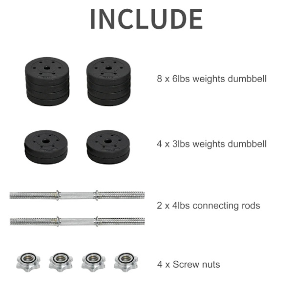 Rootz Hantelset - 30KG Hantelset - med viktskivor - för hemmakontoret gym - Stål - PU - Styrketräning - Svart