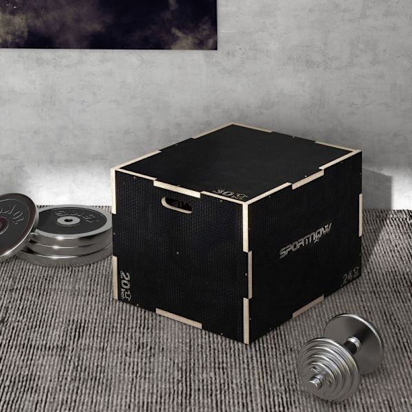 Rootz Wooden Plyometric Jump Box - Crossfit Jump Trainer - Box Jump Utrustning - Bokträ - 76cm x 61cm x 51cm