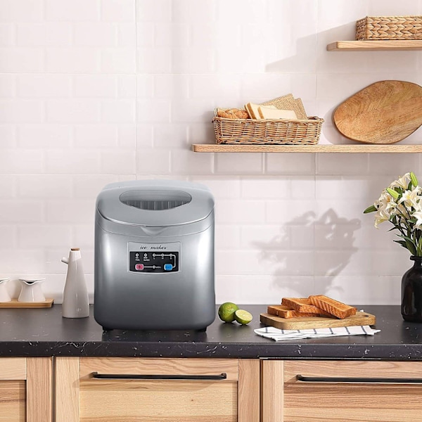 Rootz Ice Cube Maker - Hemismaskin - Elektrisk ismaskin - 12 kg/24 timmar - BPA-fri isskopa - Självrengörande - 28cm x 32cm x 35cm