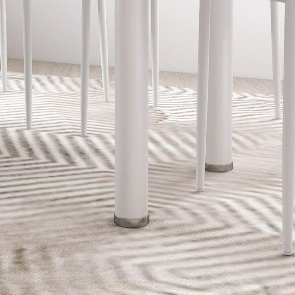 Rootz Dining Group - Matbord med 4 stolar - Modern design - Glasbord - konstläder - Vit - 120cm x 60cm x 97cm