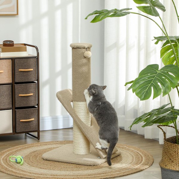 Rootz Cat Scratching Post - Aktivitetscenter - Möbelskydd - Solid Chipboard - 48 cm x 48 cm x 84 cm