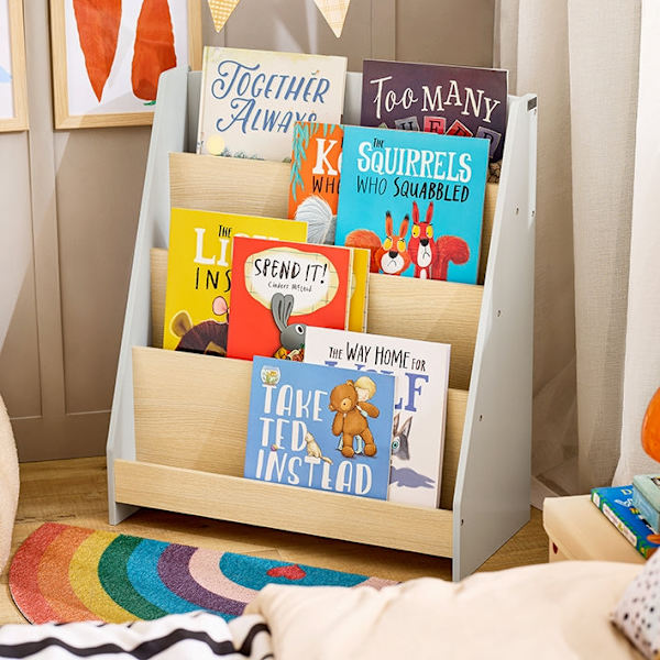 Rootz Montessori reol - Børnebogreol - Børneorganisator - MDF-konstruktion - 61 cm x 71 cm x 30 cm