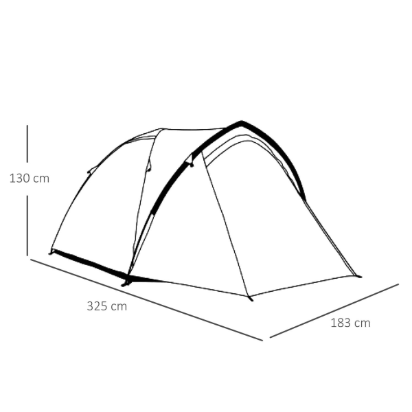 Rootz Campingtelt - Grøn, Gul - Polyester, Pe, Glasfiber - 127,95 cm x 72,04 cm x 51,18 cm