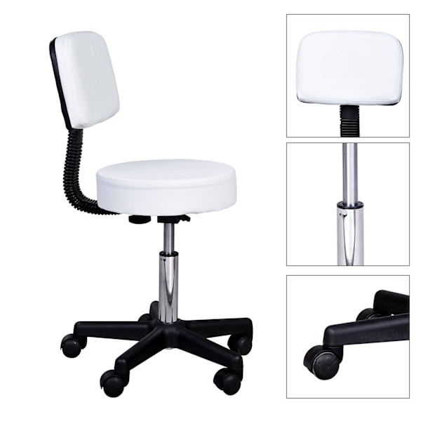 Rootz Roll Kruk - Wit - Pu - cm x 12,59 cm x 9,05 cm