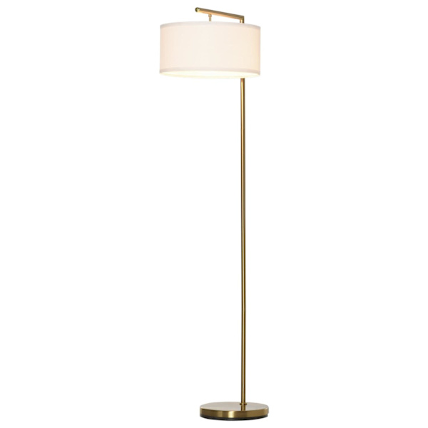 Rootz Gulvlampe - Stål/Lør - Klassisk - Guld/Hvid - 47 x 37 x 153 cm