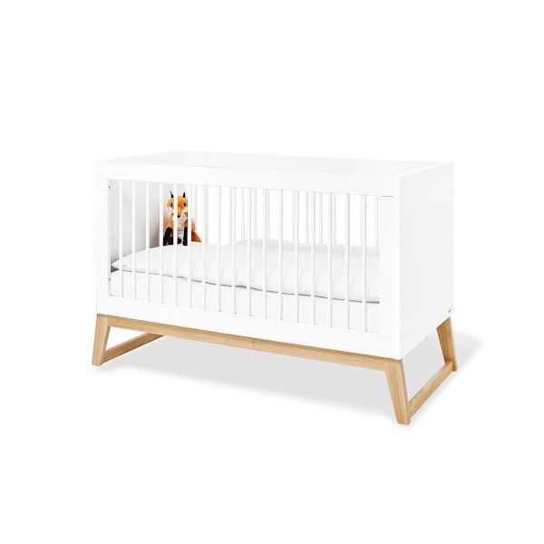Rootz Nursery Bridge 3 -stykke sæt - barneseng, skiftende enhed, garderobe - alsidig design - holdbar MDF, aske træ - barneseng: 150x76x94 cm, gardero