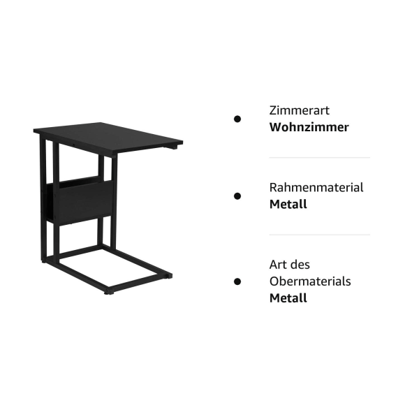 Rootz Soffbord - Sidobord - Avslutsbord - Loungebord - Vardagsbord - Accentbord - Svart - 55x36x59,5cm