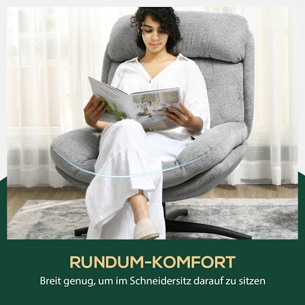 Rootz Swivel Lounge Chair - Accent Chair - Roterende Lænestol - Chenille stof - Integreret sæde og armlæn - 79 cm x 91 cm x 98 cm