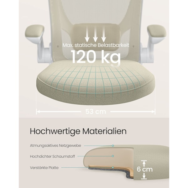 Rootz Deluxe ergonomisk kontorsstol - Skrivbordsstol - Justerbar stol - Bekväm design - 66cm x 60cm x 107cm