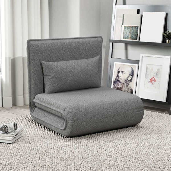 Rootz 3 -i -1 Justerbar gulvstol - Chaise Lounge - Gæsteseng - 6 -positionskomfort - Faux læder - 75 cm x 81 cm x 68 cm