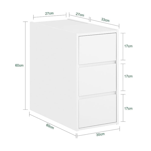 Rootz Sofa Skavskab - Opbevaringsenhed - Arrangør - Rumbesparende design - MDF -materiale - 30x60x60cm