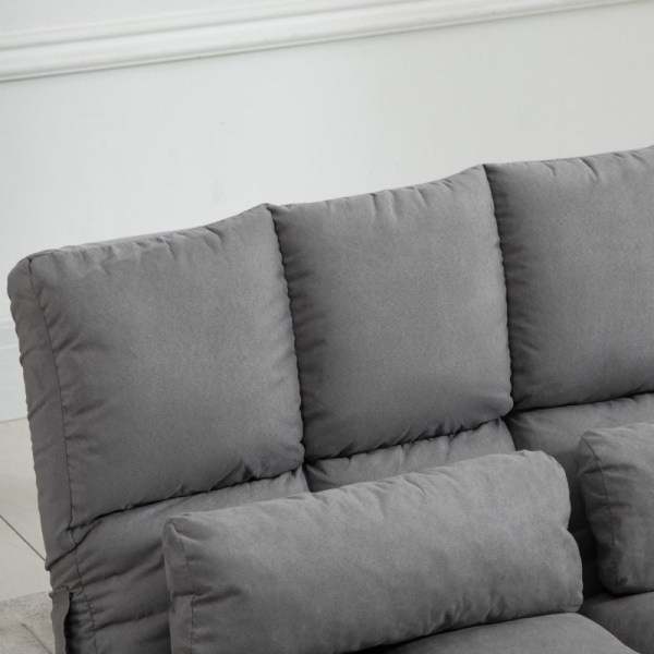 Rootz 2-i-1-gulvstolseng - Justerbart ryglæn - Sovesofa - Høj komfort - Holdbar stålramme - 102L x 73W x 53H cm (Sofa) / 102L x 167W x 11H cm (Senge)