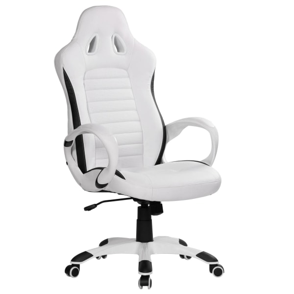 Rootz kontorstol hvid gaming executive stol med armlæn polstret