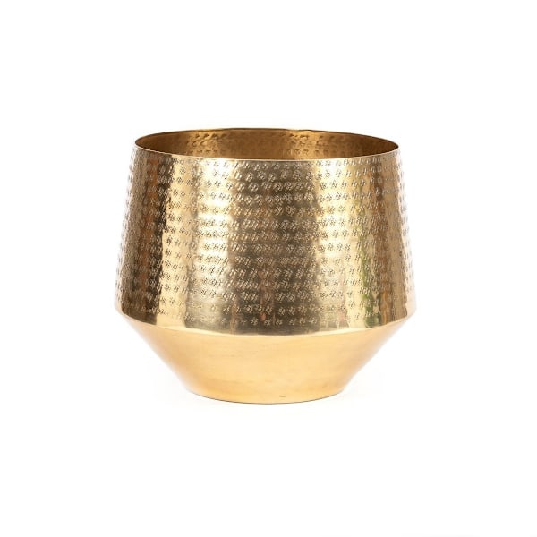 Rootz Hammered Planter - Brass Planter - Indoor Pot - Unik tekstur - 36 cm x 36 cm x 28cm