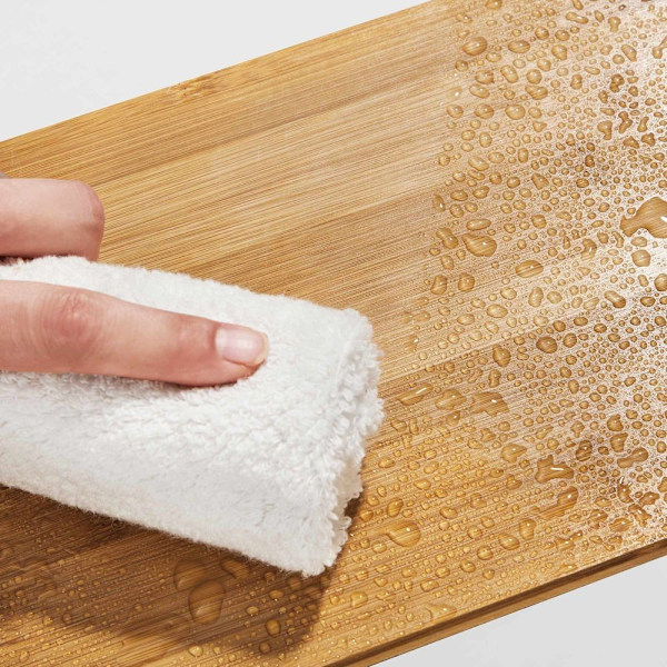 Rootz-maustetelineet - 2 kpl - Maustehyllyt - Keittiön seinämaustehyllyt - Kaksinkertainen maustehylly - Metalli ja bambu - Valkoinen-luonnollinen - 2