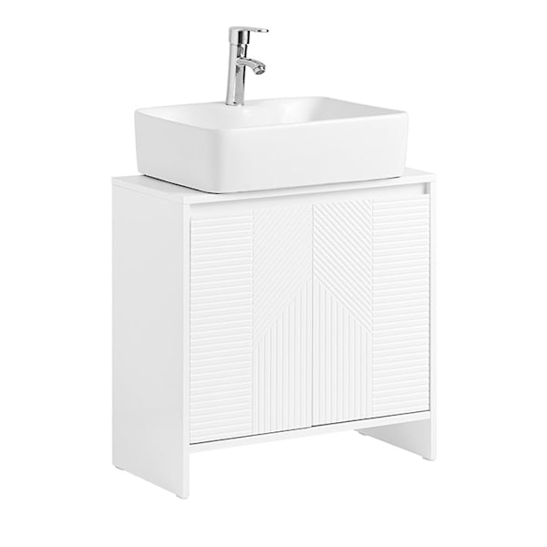 Rootz MDF Base Cabinet - Badeværelsesopbevaringsenhed - Justerbare hylder Arrangør - Rumbesparende design - 60x61x30cm