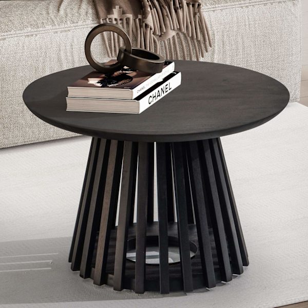 Rootz Modern Design Sofabord - Rundt bord - Stuebord - Håndlavet - Mangotræ - Beskyttende lak - 60cm x 60cm x 41cm
