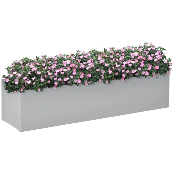 Rootz Plantekasse - Malet stål - Vejrbestandig - Stor plantekasse - Grå - 91cm x 22cm x 22cm