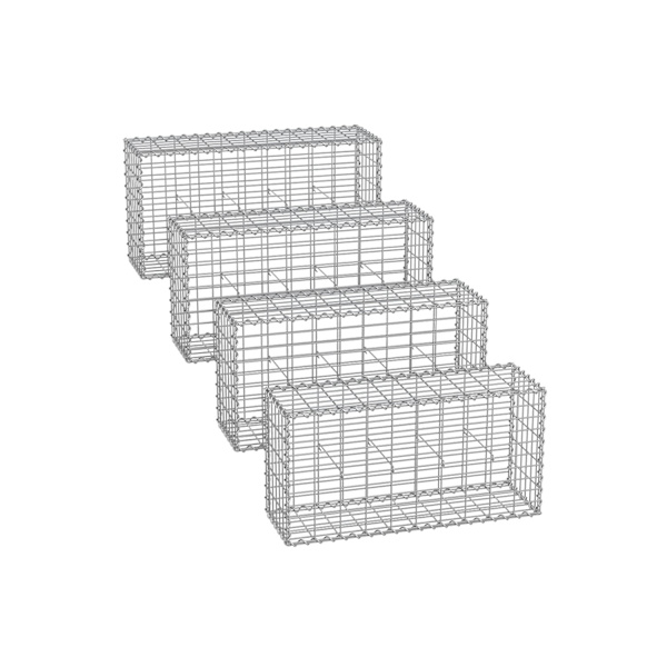 Rootz Gabion Korgset - Stenbur - Stödmur - Galvaniserat stål - 100 cm x 50 cm x 30 cm - 5 cm x 10 cm Mesh - 4 mm tråd
