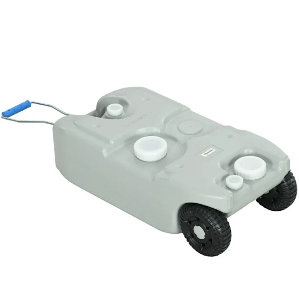 Rootz avloppsvattentank - 40L rullbar - Sprintz-fri - Metallhandtag - Flexibel användning - Hållbar HDPE-plast - Grå - 37L x 23W x 80H cm
