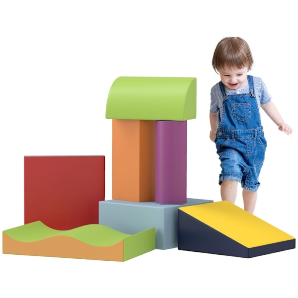 Rootz Soft Building Block Set - Skumblock - Interaktiv leksak - Stimulerar kreativitet - Flerfärgad - 40cm x 40cm x 20cm