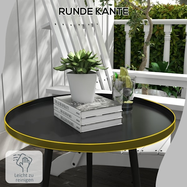 Rootz sidobord utomhus - Soffbord - Avslutsbord - Mångsidig användning - Modern design - Skyddskant - Ф40 x 50H cm - Stål