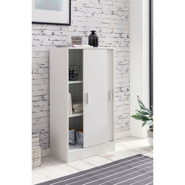 Rootz arkivskab træ 60 x 107,5 x 28,5 cm hvid - Design multifunktionsskab - Kontorskab Moderne - Kommode Hallmøbler - Skænk entre kommode - Lille opbe