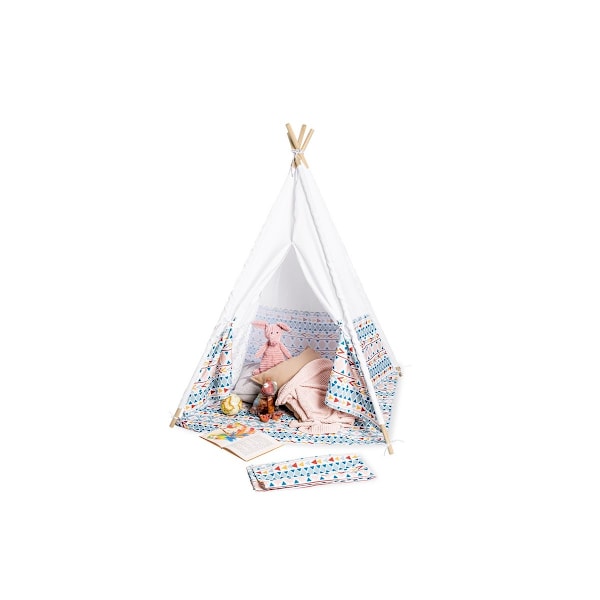 Rootz Kids Tipi Nairatält - Lekstuga inomhus - tipi för barn - Med fönster - Polyester och trä - 120cm x 120cm x 155cm