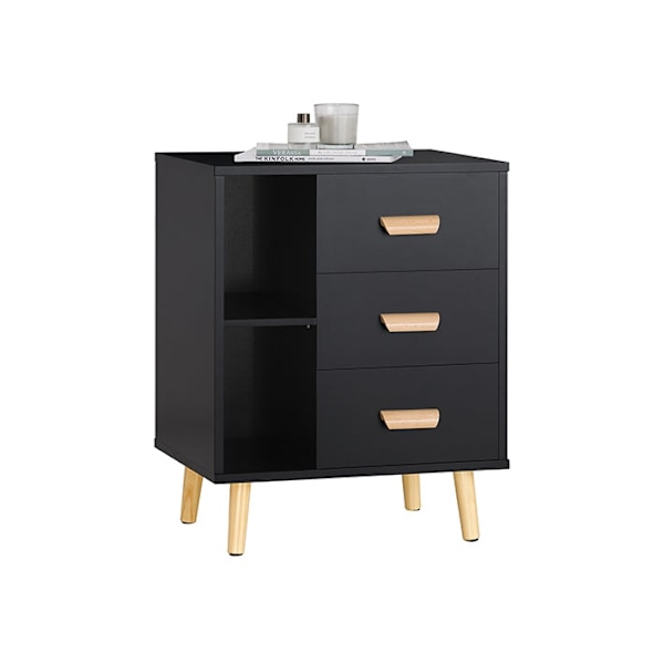 Rootz Sengebord - Sidebord - Telefonbord - Moderne Charm - Nem montering - Kompakt design - 48cm x 60cm x 40cm - Sort FBT95-SCH