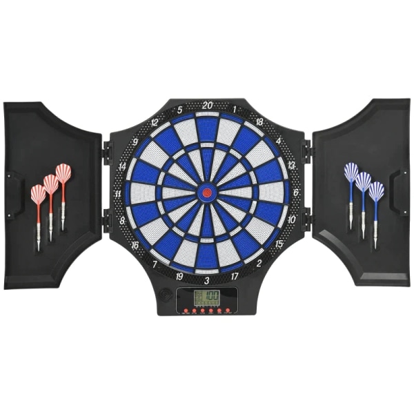 Rootz Dartboard - Elektronisk - 31 spil - Til 8 spillere - 2 døre - 6 pile - Lyd - Sort - 83 x 45 x 4 cm