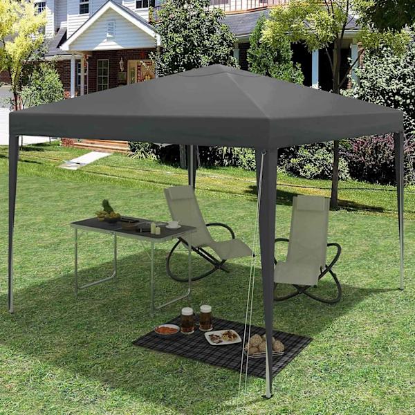 Rootz Premium Outdoor Gazebo - Paviljong - Baldakin - Vattentät - UV-skydd - Enkel installation - 3x3m - Antracit
