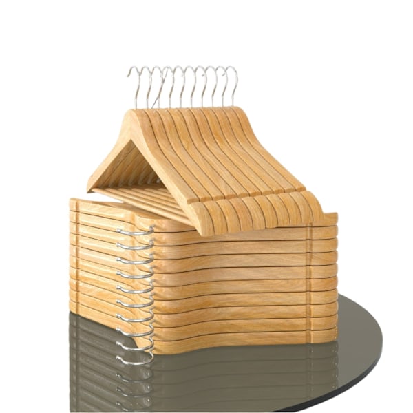 Rootz Wood Hanger 20s Set - Clothes Hanger - Garment Hanger - Effektiv assistent - 44,5 cm x 23 cm x 1,2 cm