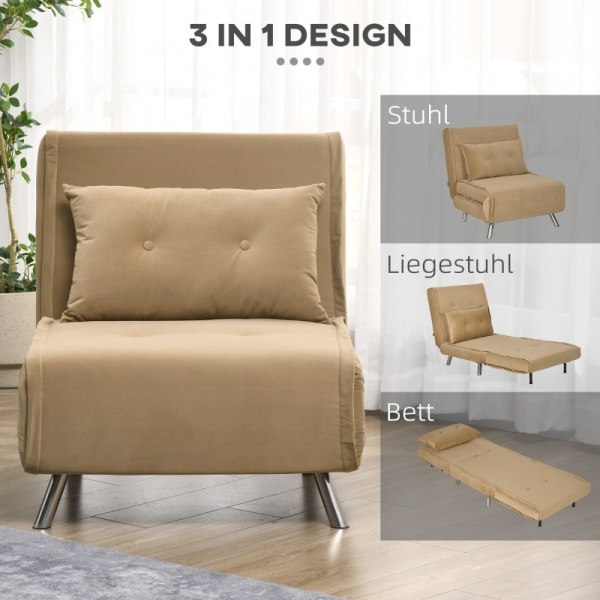 Rootz Hvilestol - Lounge Chair - Enkeltseng - Justerbart ryglæn - Fløjlsstof - 77cm x 88cm x 83cm