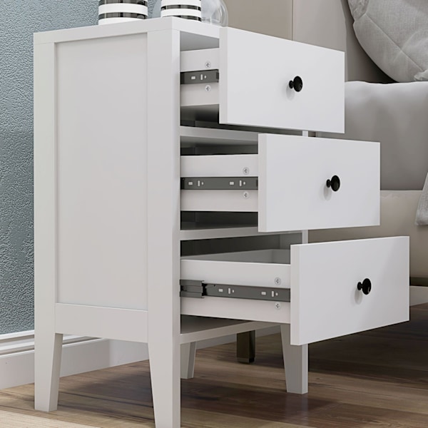 Rootz 2 -stykke sæt Bedsideborde - sideborde - natborde - Rigelig opbevaring - 40b x 30t x 64H cm