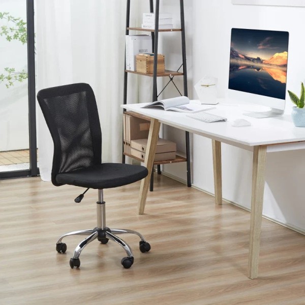 Rootz Kontorstol - Skrivebordsstol - Ergonomisk kontorstol - Højdejusterbar - Mesh - Sort - 43 cm x 58 cm x 100 cm