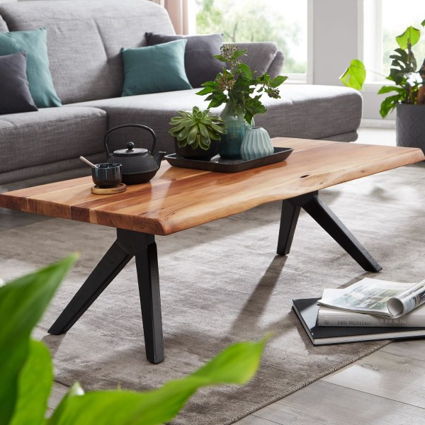 Rootz Sofabord - Massivt træ Sofabord - Massivt akacietræ - 115 x 37 x 64 cm - Design - Sofabord - Brun - Sort