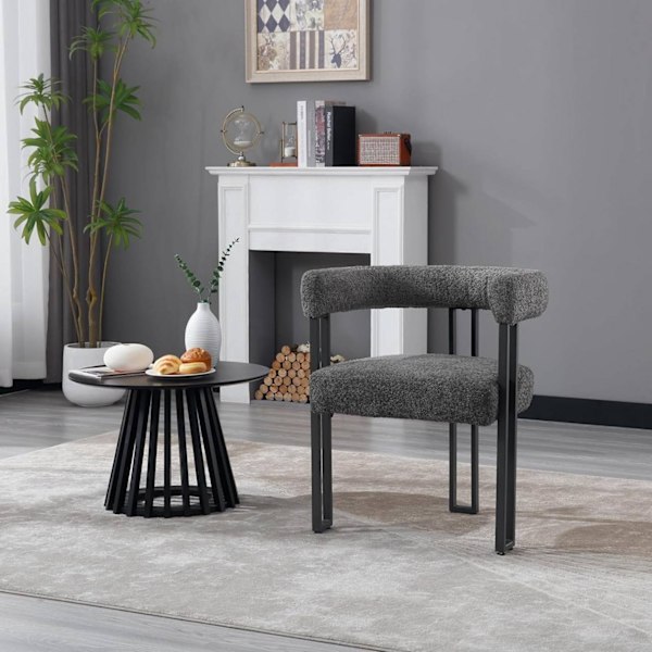 Rootz Matstol - Köksstol - Modern Stol - Chenilletyg - Stabila metallben - 61,5 cm x 72 cm x 51,5 cm