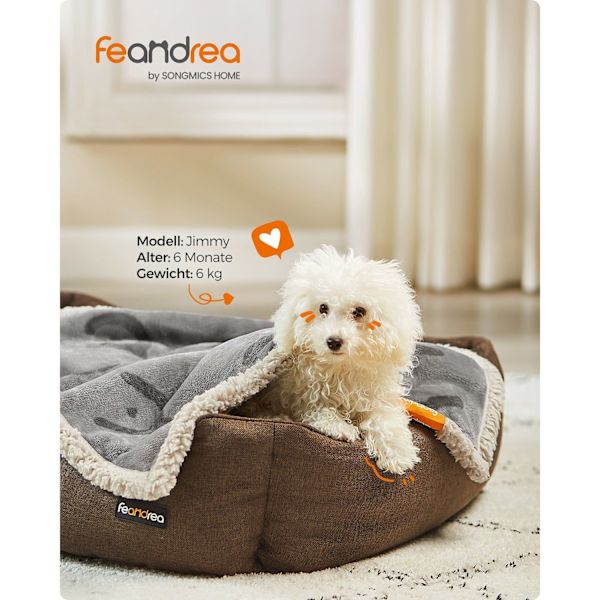 Rootz Pet Tæppe - Hundetæppe - Puppy Throw - Sherpa Materiale - TPU film - Flannel stof - Letvægts - Hyggeligt - Nem at rengøre - 73cm x 63cm
