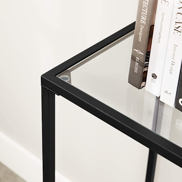 Rootz Konsolbord - Svart metallglas - Entrébord - Soffbord - Modern design - 100cm x 35cm x 80cm