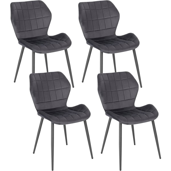 Rootz Velvet Dining Chair Set om 4 - Bekväma stolar - Snygga sit