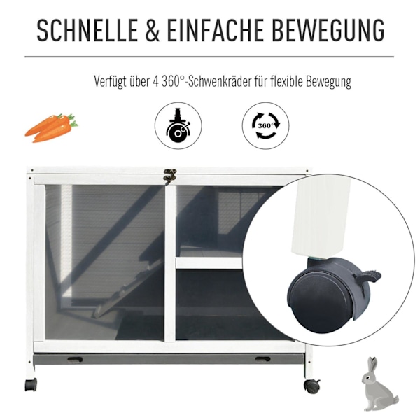 Rootz Rabbit Hutch kaksikerroksinen - harmaa - kuusipuu, lasi, vatsa - 36,02 cm x 20,98 cm x 28,74 cm