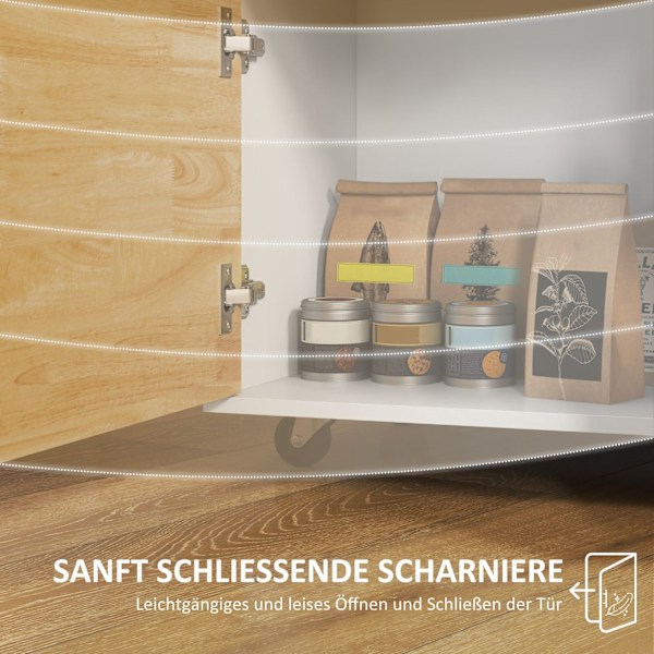 Rootz -rullattava keittiövaunu - Mobile Kitchen Island - Keittiön kärry - runsaasti säilytystilaa ja helppoa liikkuvuutta - 107cm x 50 cm x 85cm