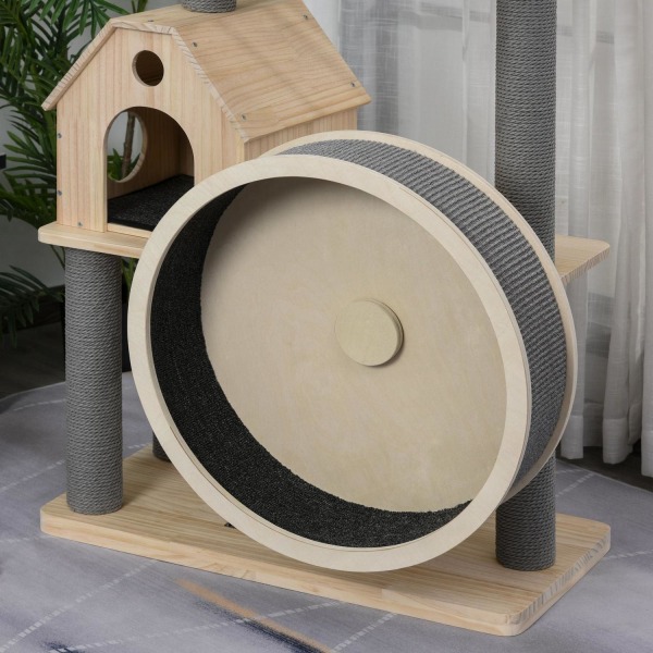 Rootz Scratch Post Cat House - Luonnollinen - Mänty, Sisal, Muovi - 31,49 cm x 15,74 cm x 58,26 cm