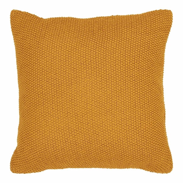 Rootz Cushion - Återvunnen bomullskudde - Ocher Throw Pillow - Eco -Friendly Design - 45 cm x 45 cm