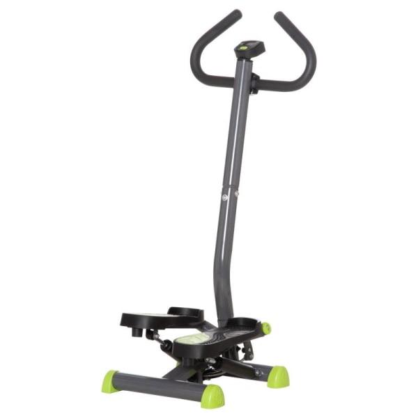 Rootz Stepper - Stepper med LCD-skärm - Aerobic Ab Exercise Fitness - Träningsmaskin - Stål - ABS - Grå + Grön + Svart - 55 x 44 x 108 cm