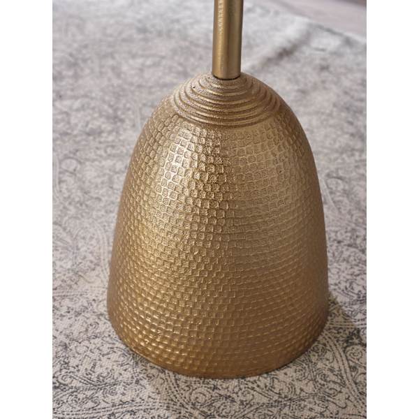 Rootz sidebord guld 33x33x53 cm sidebord aluminium - Rundt metal sofabord - Stuebord Couch Modern - Sofabord højt