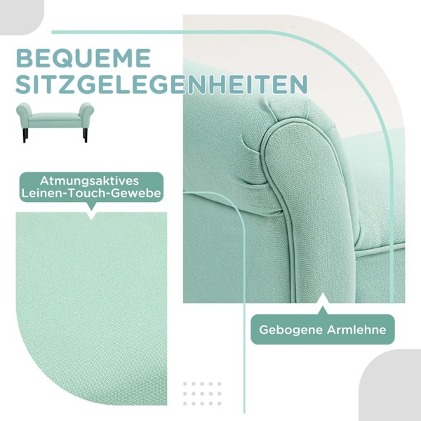 Rootz vadderad bänk - sovrum bänk - hallsäte - bekväm - 102 cm x 36 cm x 51 cm