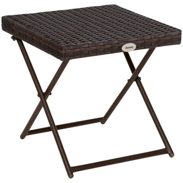 Rootz Polyrattan Balkonbord - Havebord - Sammenklappeligt - Stålstel - Let at rengøre - Sort - 40x40x40 cm